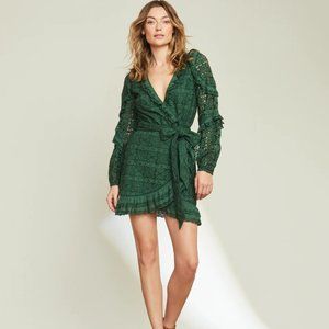 Veronica Beard Julia Eyelet Dress in Forest